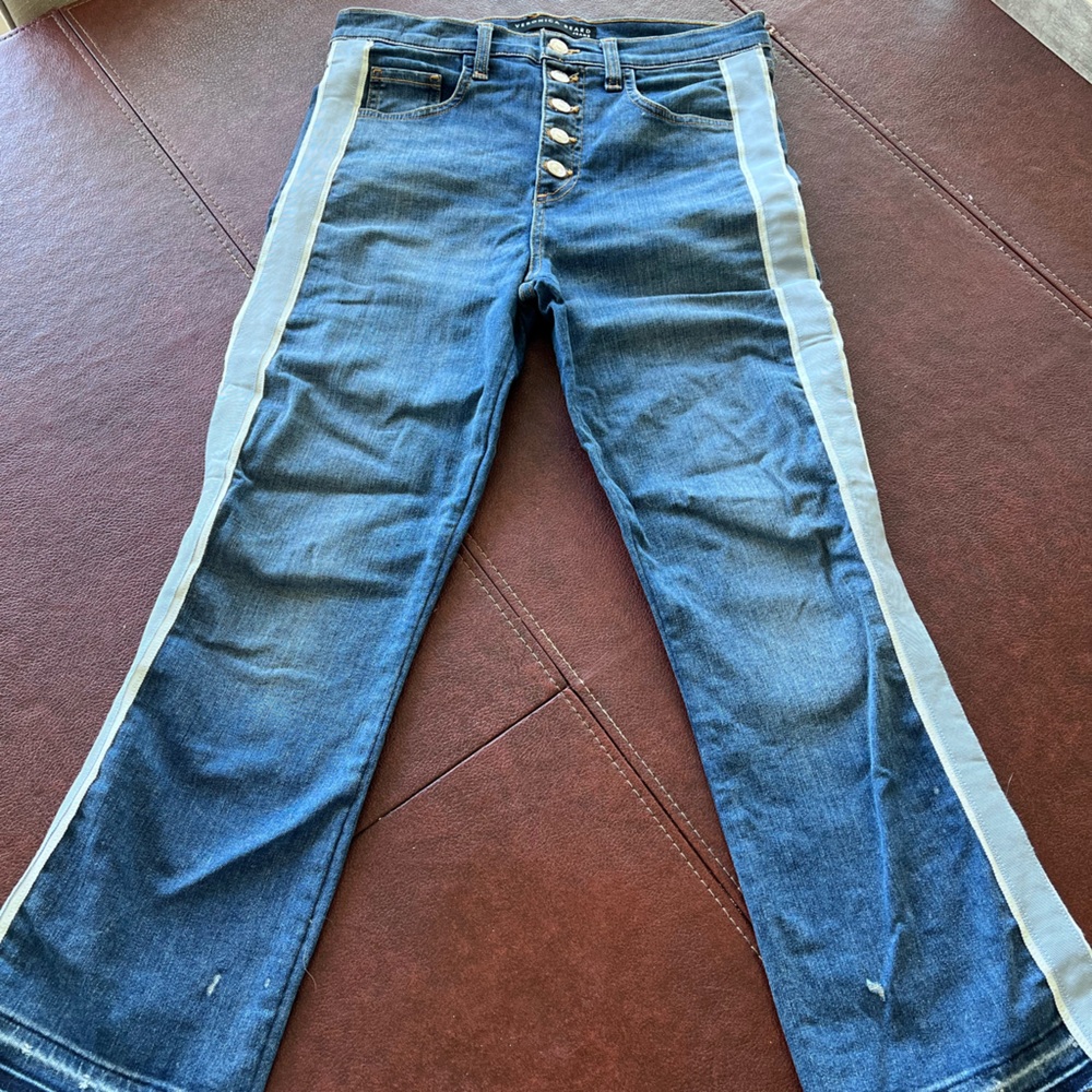 Veronica Beard Blue and White Skinny Jeans